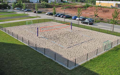 beach volleyball and beach soccer