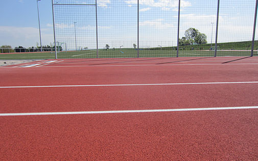 running track and playing field